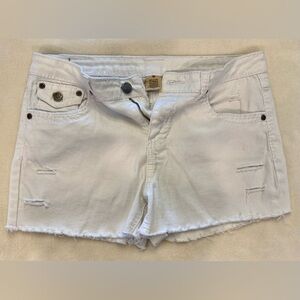 Earl Jeans White Distressed Jean Shorts Size 10